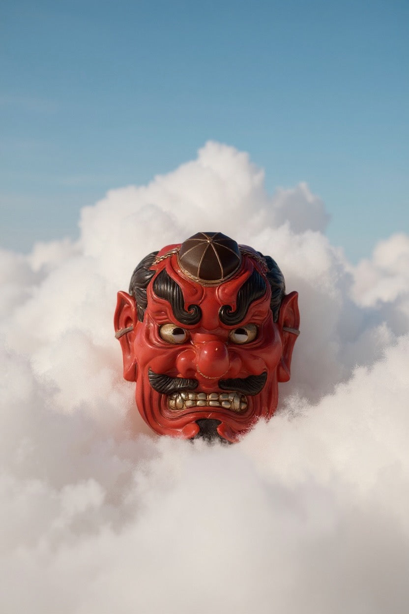 tengu wearing hat mask.