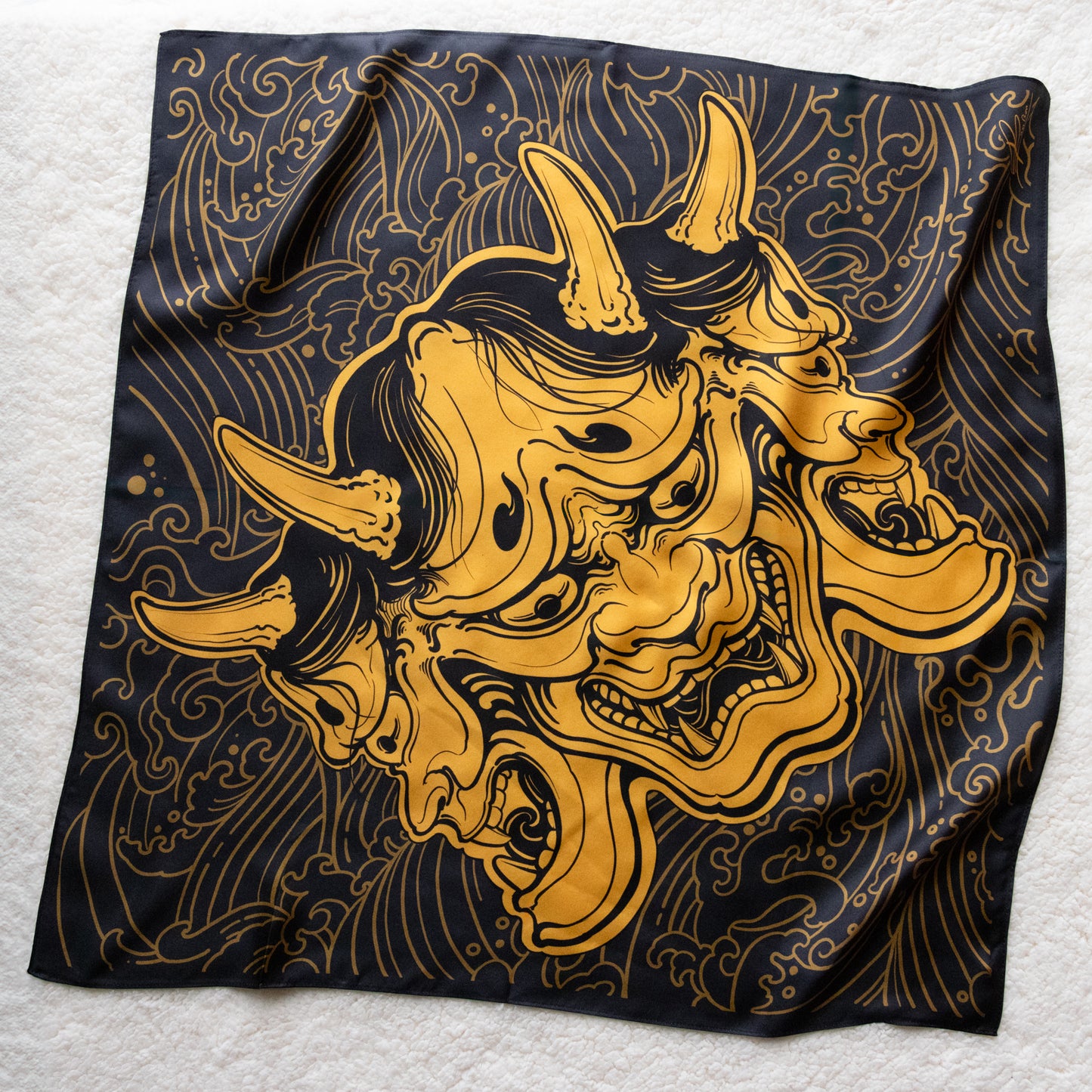 3 Faces Golden Hannya Silk Bandana