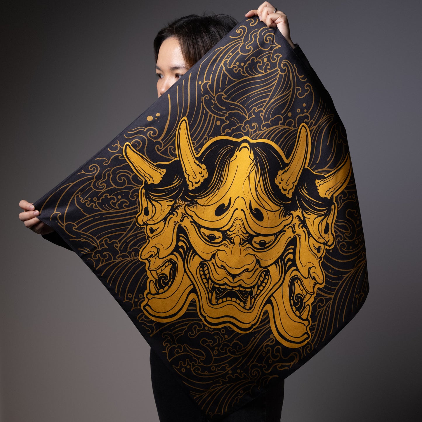 3 Faces Golden Hannya Silk Bandana