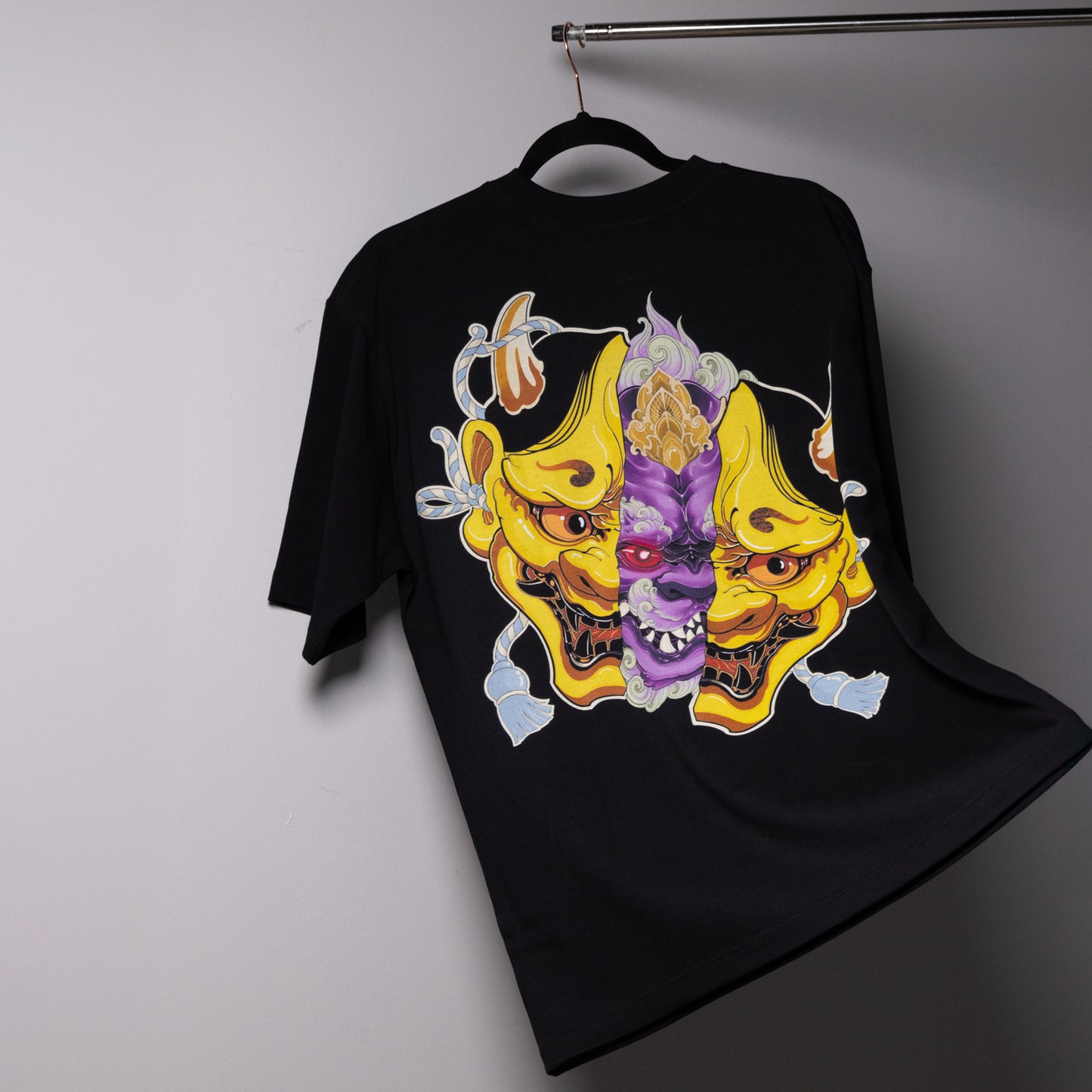 golden hannya mask shirt.