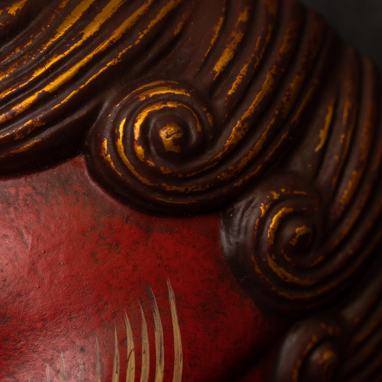 Handcrafted Red Fudo Myo-o Mask