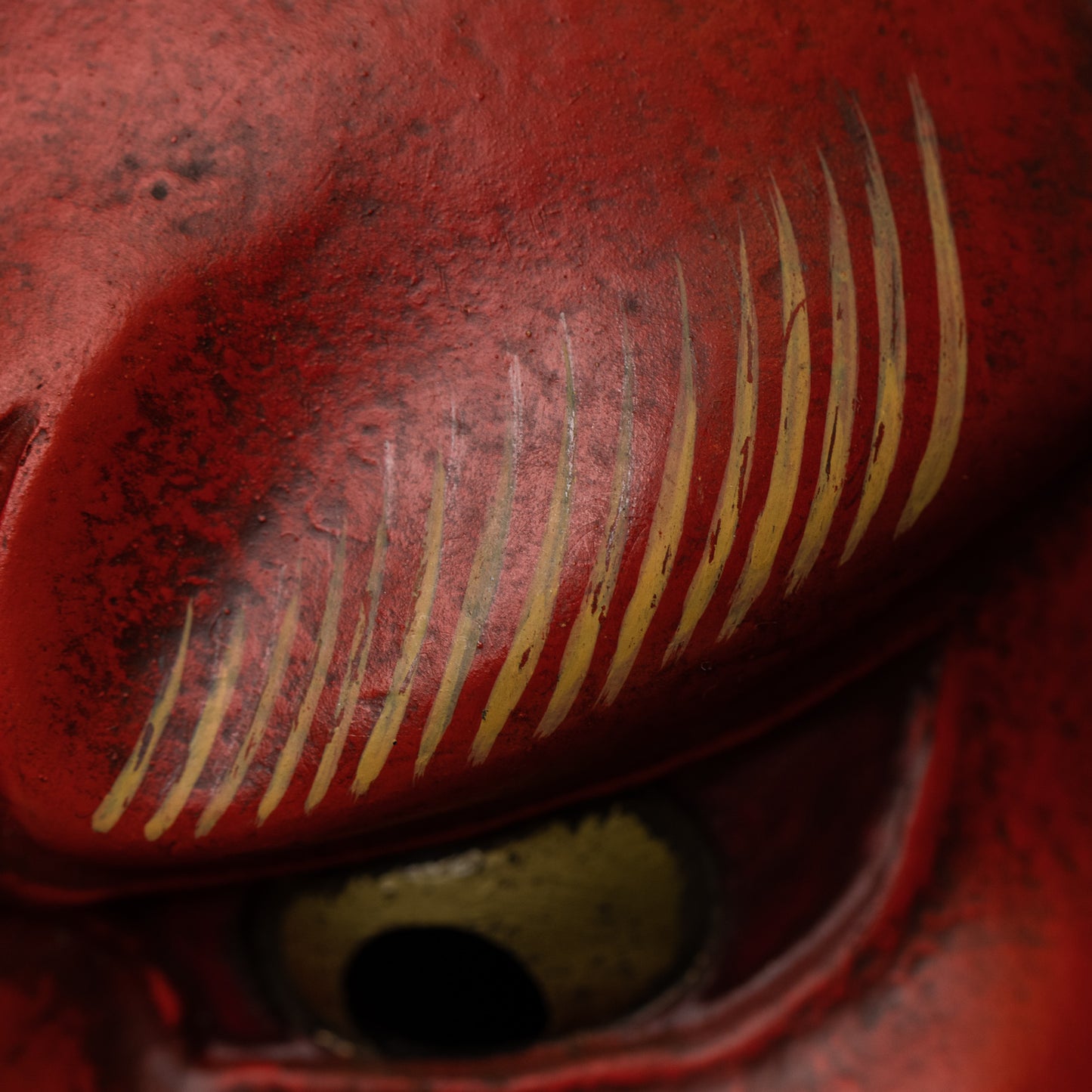 Hand-painted Red Fudo Myo-o Mask