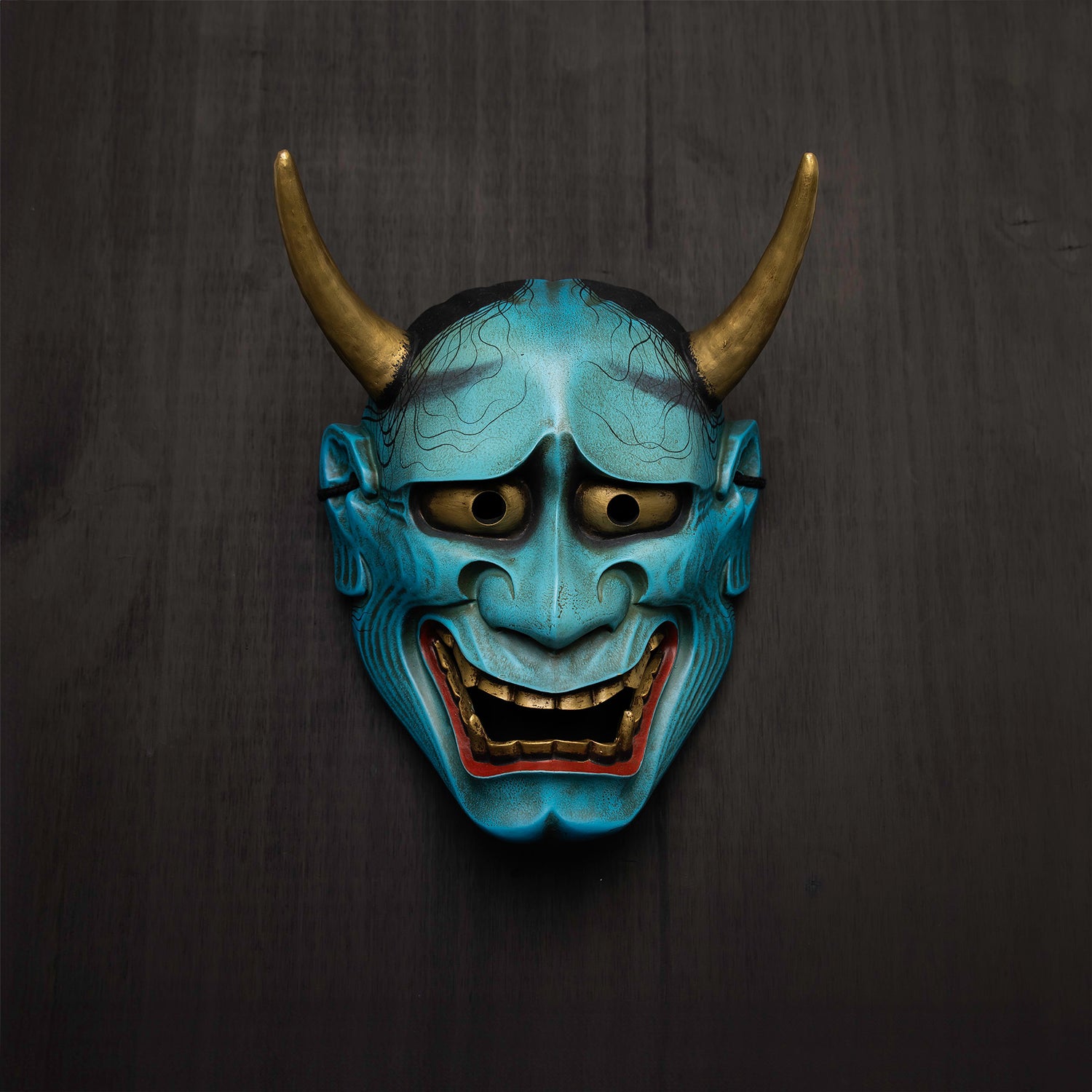 Real Blue Hannya Mask