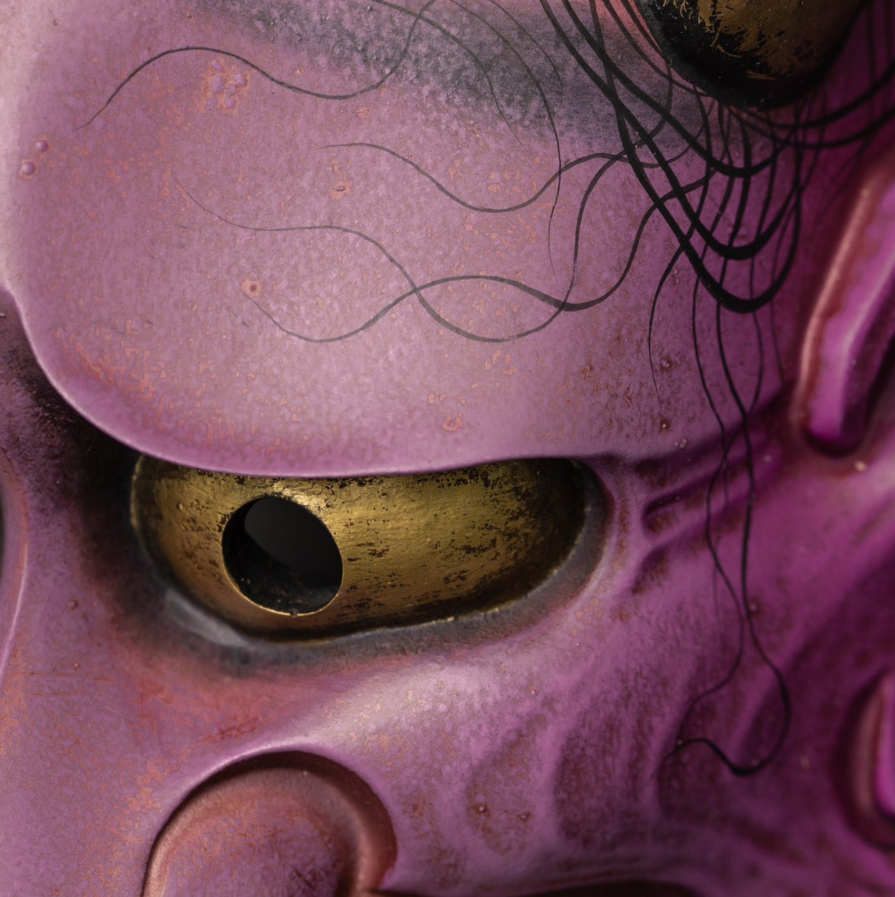 Purple Hannya Mask close up on eye