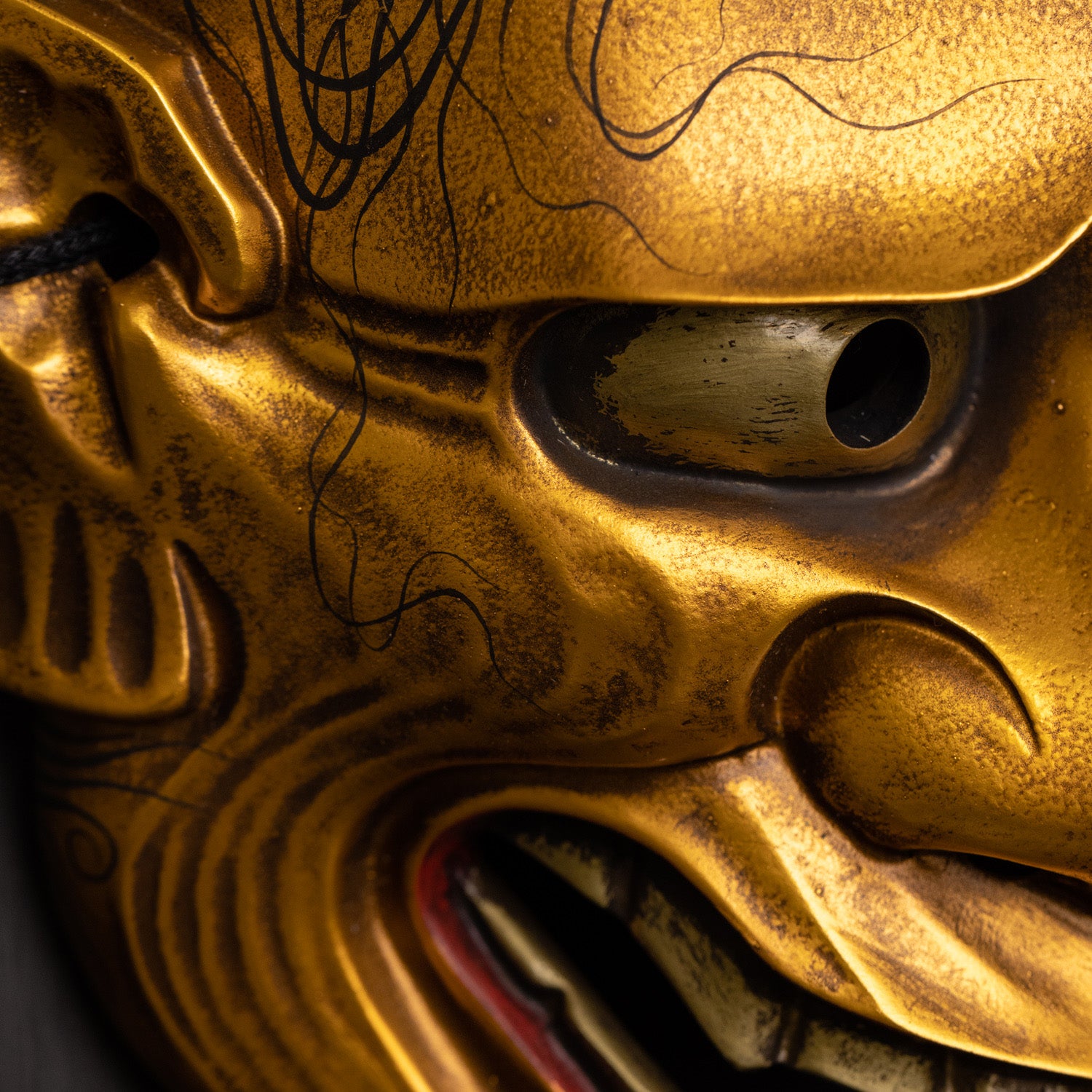 Hand-painted Gold Hannya Mask