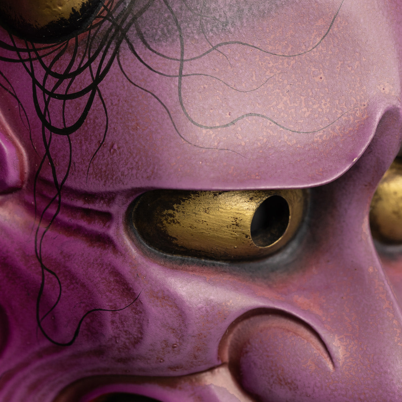 Hand-painted Purple Hannya Mask