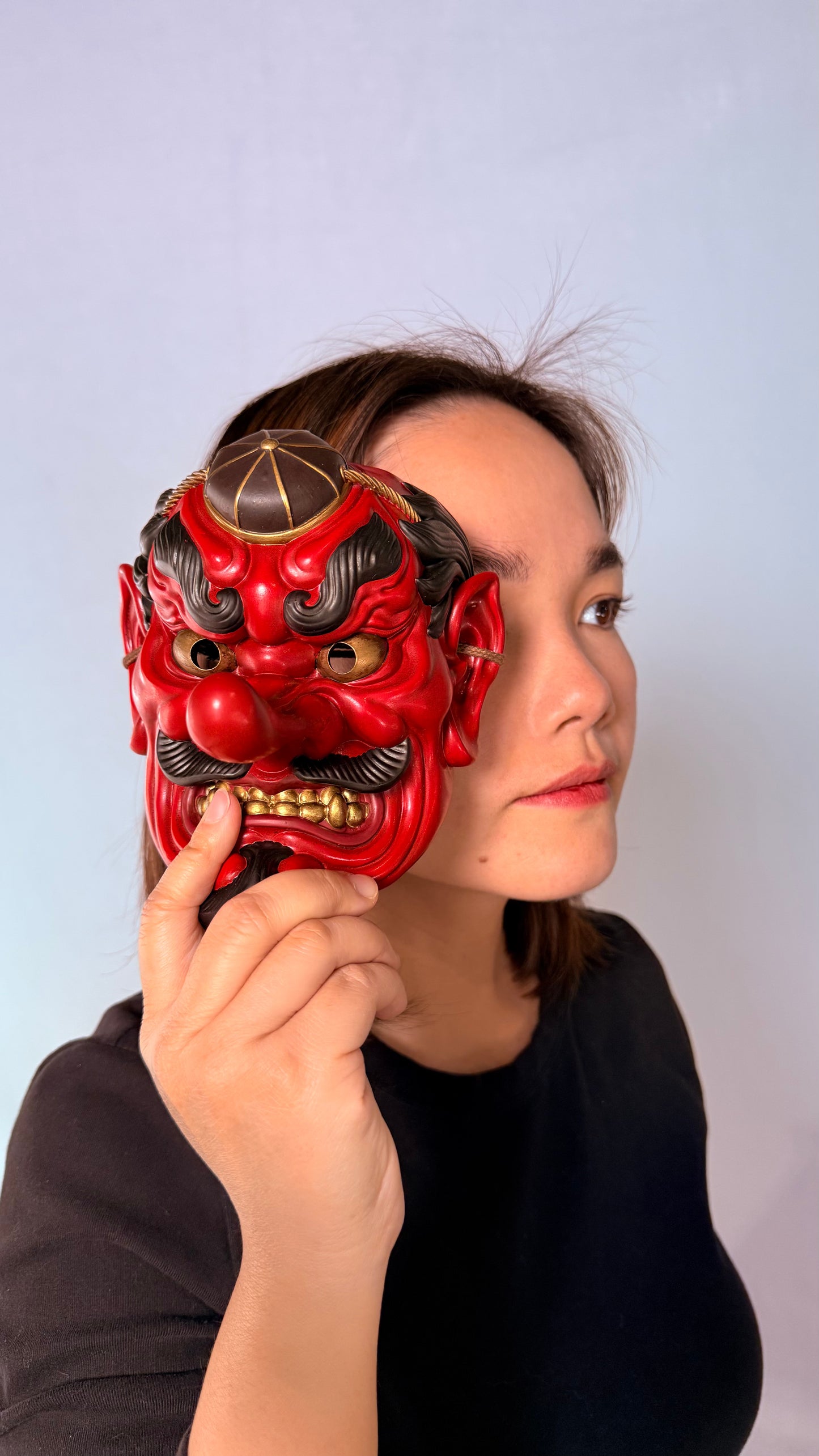 tengu wearing hat mask.